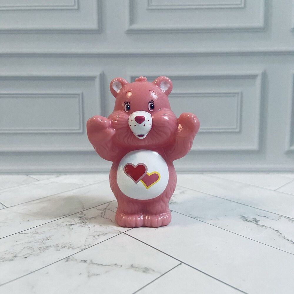 Vintage Care Bears Pink Love A Lot Bear Plastic Figurine Cake Topper